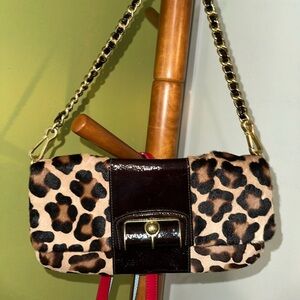 Coach vintage leopard shoulder purse